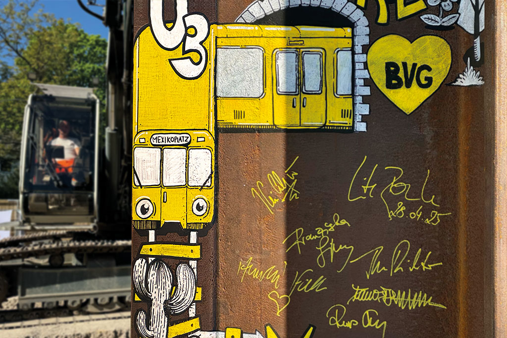 Graffito auf der ersten Spundwand